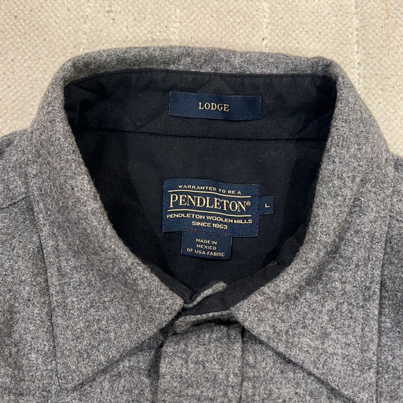 Pendleton Mens Grey Wool Button Shirt - Picture 4 of 4
